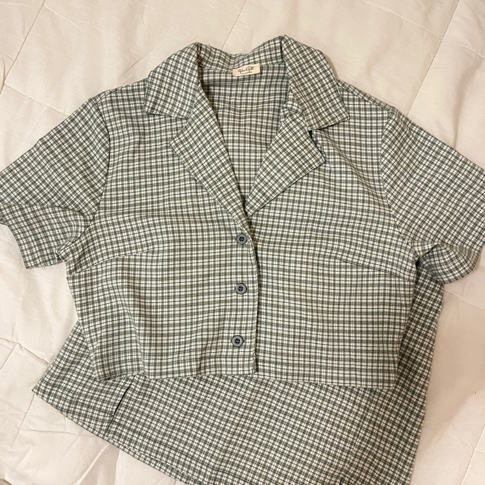 John Galt Plaid Top & Skirt Set